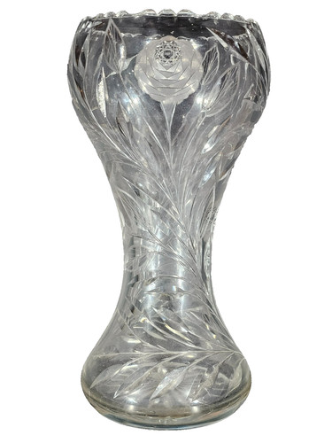 Grand vase cristal - , taillé