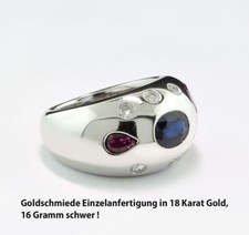 Rubis Saphir Brillant Anneau