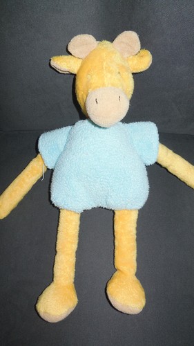 Doudou peluche girafe - jaune, et