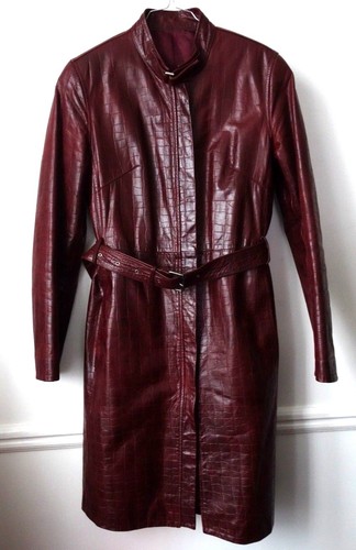 Manteau cuir rouge - cuir,