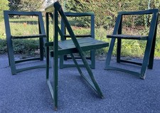Aldo Jacober 4x Chaise Design pliante modèle Trieste Fauteuil de Jardin Pliable
