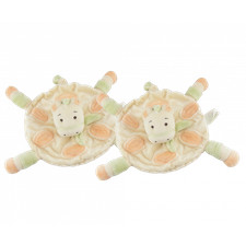 Doudou plat rond ecru orange