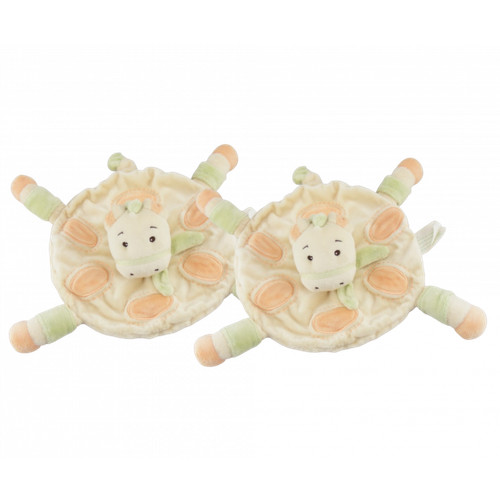 Doudou plat rond ecru - , orange