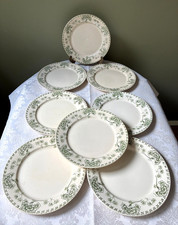 Faïence XIX ème U&C Sarreguemines 8 Assiettes Plates Palmyre (diamètre 23,5 cm)