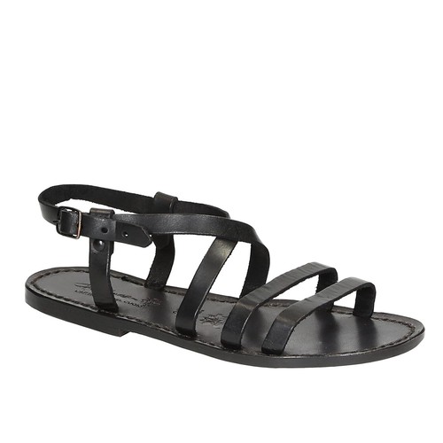 Sandales cuir femme noir