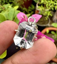 Pierre précieuse en vrac 30+ ct saphir blanc taillé émeraude couleur argent b...