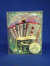 Oberfränkische Glas Ornaments Las Vegas Poker Hand Casino Gamble Glass Ornament