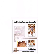 PUBLICITE ADVERTISING  1989   GILETTE  contour plus  lame de rasoir