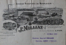 Facture 1919 LYON Minoterie de