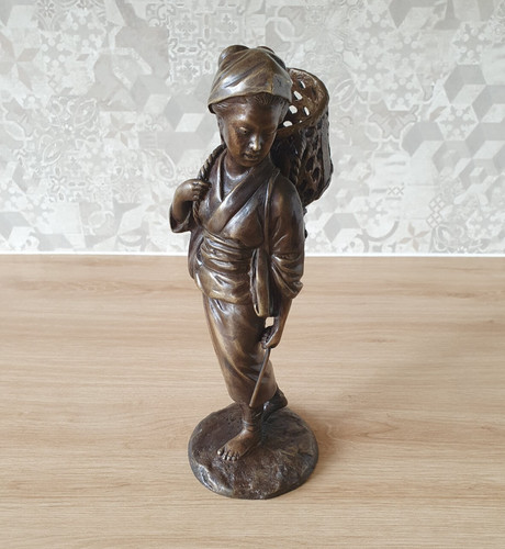 Bronze asiatique femme - , au