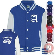Veste Varsity Personnalisée Monster Truck Pour Enfants Avec Initiale/Nom