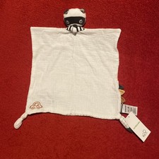 ?? Doudou Lange Raton Laveur Blanc Noir Carreaux VERTBAUDET NEUF