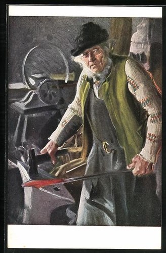 Carte postale artiste vieux - d'artiste,