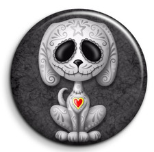 Badge Epingle 38mm Button Pin - Halloween - Chiot