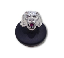 Anneau Tête de Lion en Argent