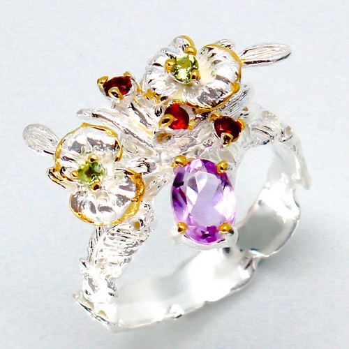 Bague argent améthyste - en,