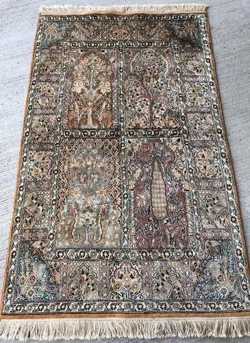 Tapis soie 155x95cm cachemire - tapis,