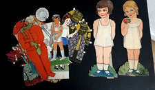 Poupées en carton à habiller , costumes anciens  (années 1940)
