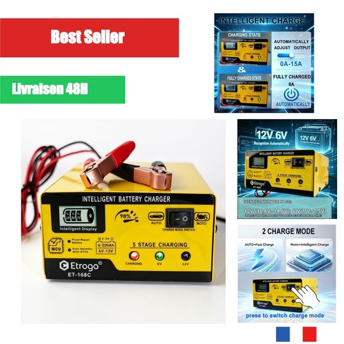Chargeur batterie 12v 6v - chargeur,