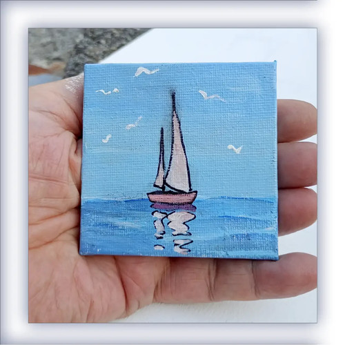 Tableau voilier miniature - tableau, voilier.