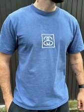 T-shirt Stüssy bleu logo