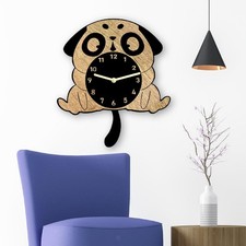 Horloge murale chien silencieuse, créative et simple, idéale pour bureau,