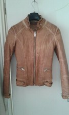 veste motard ou perfecto femme marron, Bershka, taille S