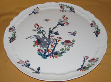 Plat rond plat tarte gâteaux porcelaine Limoges Raynaud décor floral japonisant