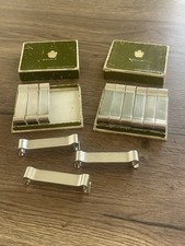 12 anciens portes couteaux en métal argenté Christofle Gallia modèle Arabesque