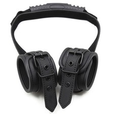 Menottes simili cuir noir - , avec