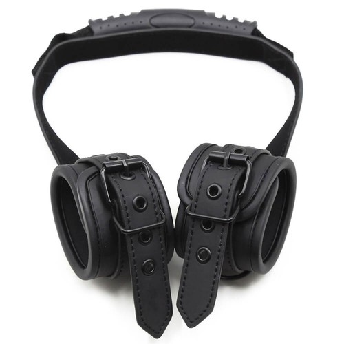 Menottes simili cuir noir avec