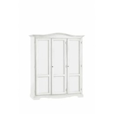 Armoire Classique Gendarme 3 Ante Art Pauvre Noyer Sombre Ou Blanc Matt 6 Étages