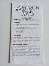 Règle du Jeu La Bonne Paye