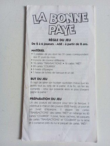 Règle jeu bonne - du, la