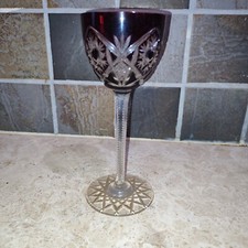 Verre à vin du Rhin cristal de Baccarat Roemer overlay rubi taillé c.1900