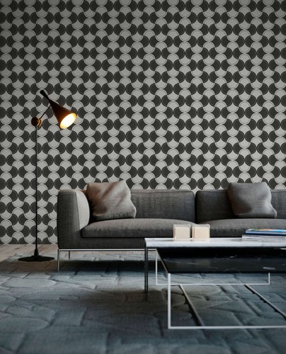 Papier peint motifs rétro - papier,