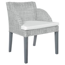 2x Chaises à Dîner avec Coussins Gris Rotin Naturel Fauteuils Salon vidaXL