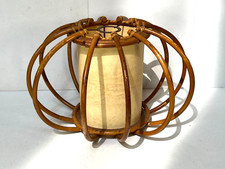 Suspension OU ABAT JOUR EN ROTIN DESIGN 1960 XXème