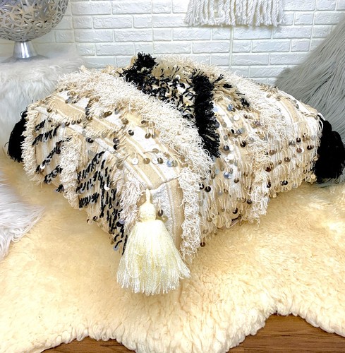 Moroccan pouf handira vintage - moroccan,