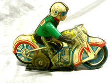 ANCIENNE MOTO COURSE EN TOLE LITHOGRAPHIE MS 702 JOUET MECANIQUE A CLE TOY CHINA
