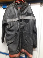 Veste Cuir Pompier Feux Ancienne Obsolète 112L Grande Taille