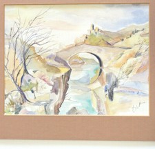 Paysage de Provence Aquarelle