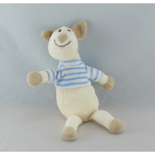 Doudou chien blanc beige pull