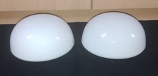 Paire D'abat-jour/Globe Demi-sphère/ Plafonnier Opaline Blanche