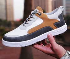 baskets sneakers homme noir style chaussure mode patchwork marron street blanche