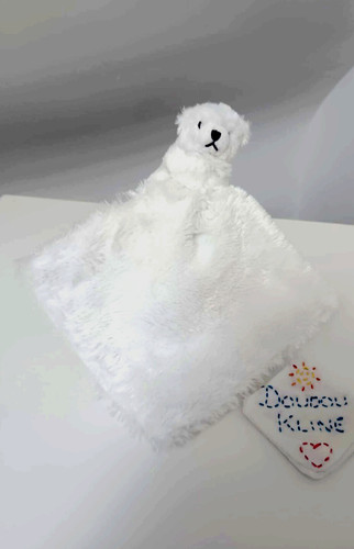 Doudou peluche ours blanc - peluche,