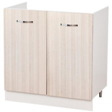 Meuble sous évier pour cuisine modulable. Meuble en bois couleur orme avec 2 por