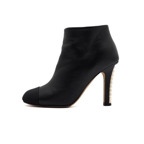 Chanel black leather - black,