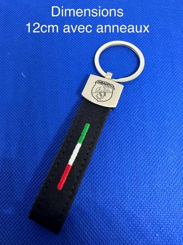 Porte clé abarth noir cuir - clé, en