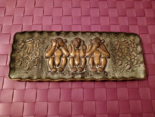 MAX LE VERRIER ancien  vide poche en bronze le secret du bonheur  26,5 X 10,5 cm